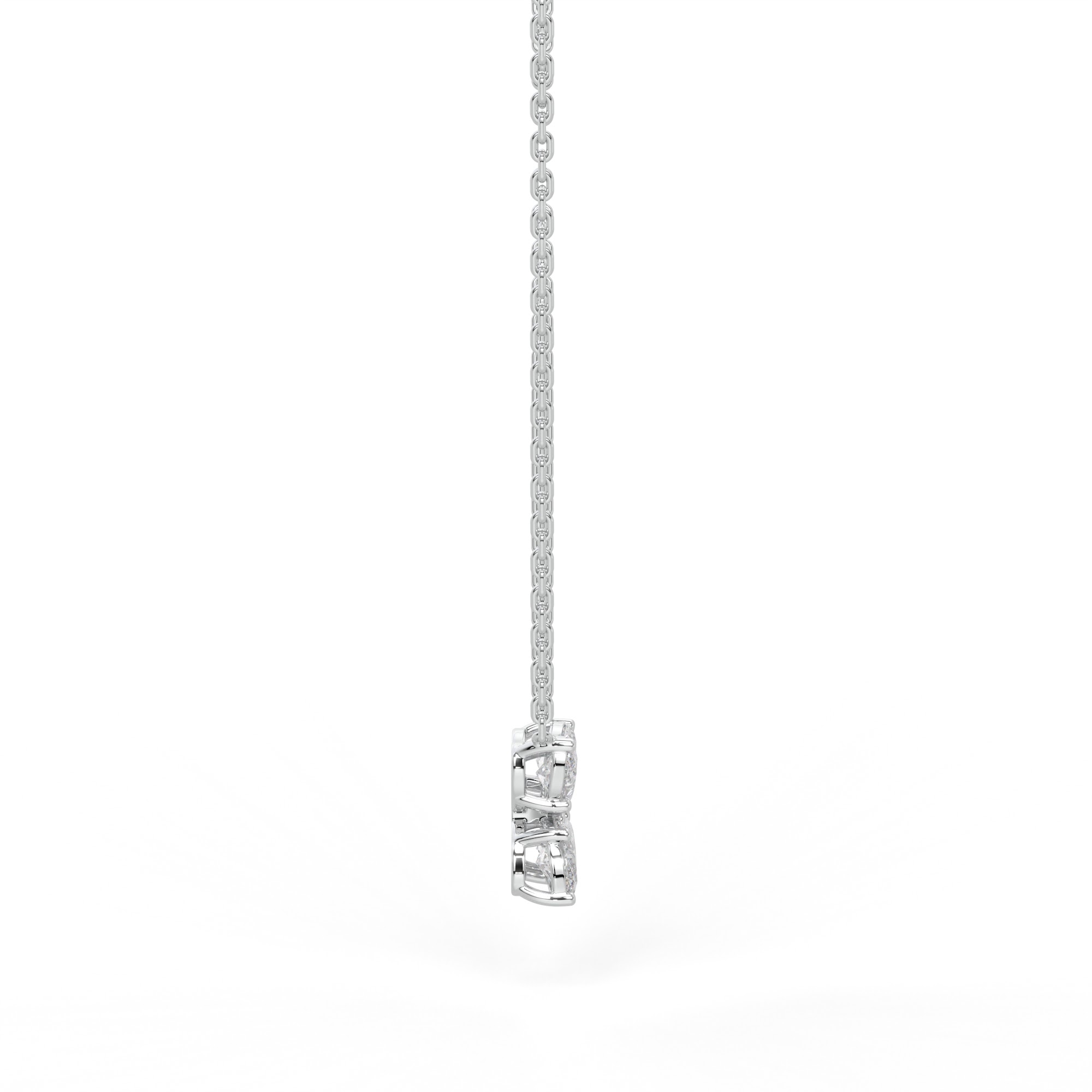 Four-Stone Diamond Clover Pendant Necklace
