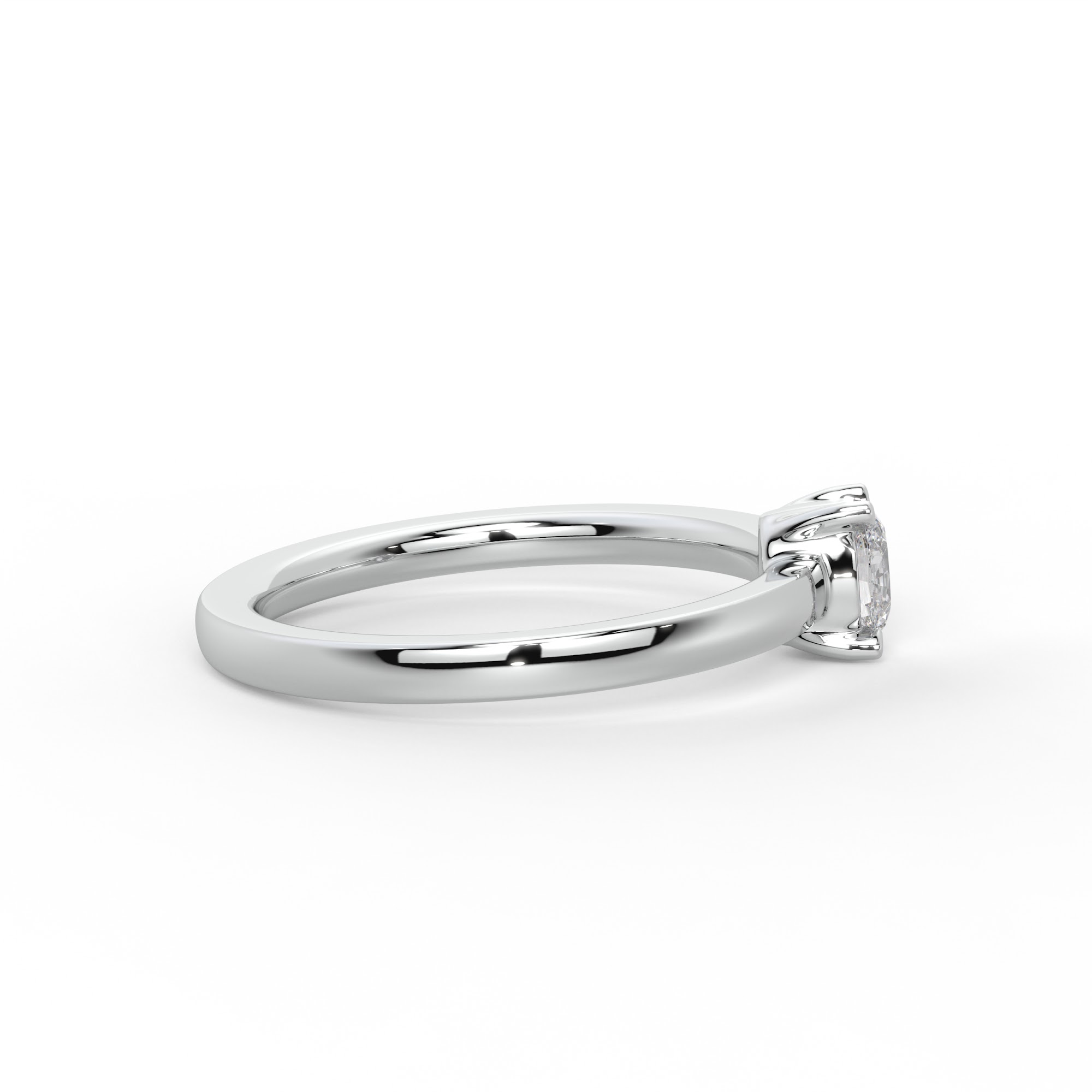 Petite Oval Diamond Solitaire Ring
