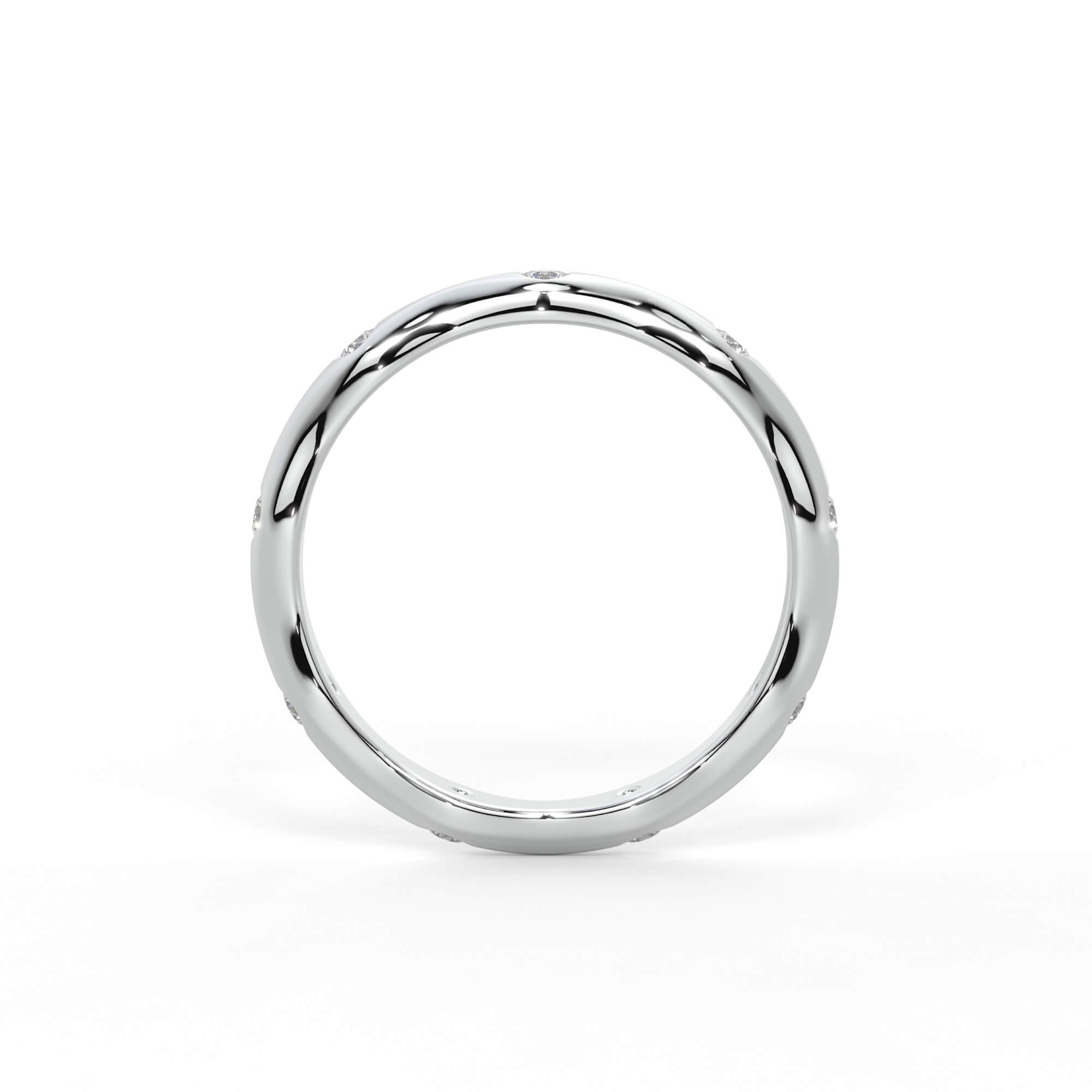 Flush-Set Diamond Wave Eternity Band