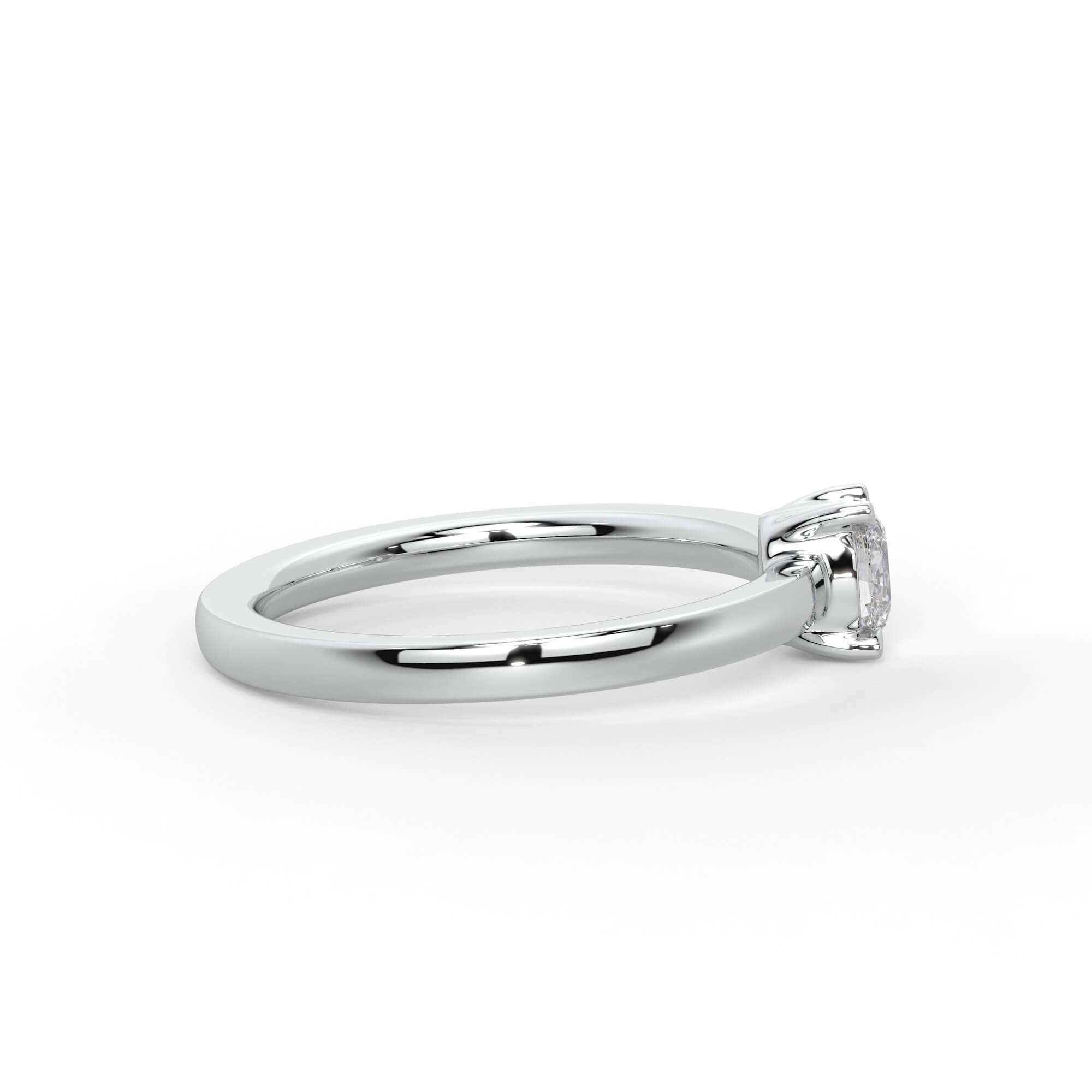Petite Oval Diamond Solitaire Ring