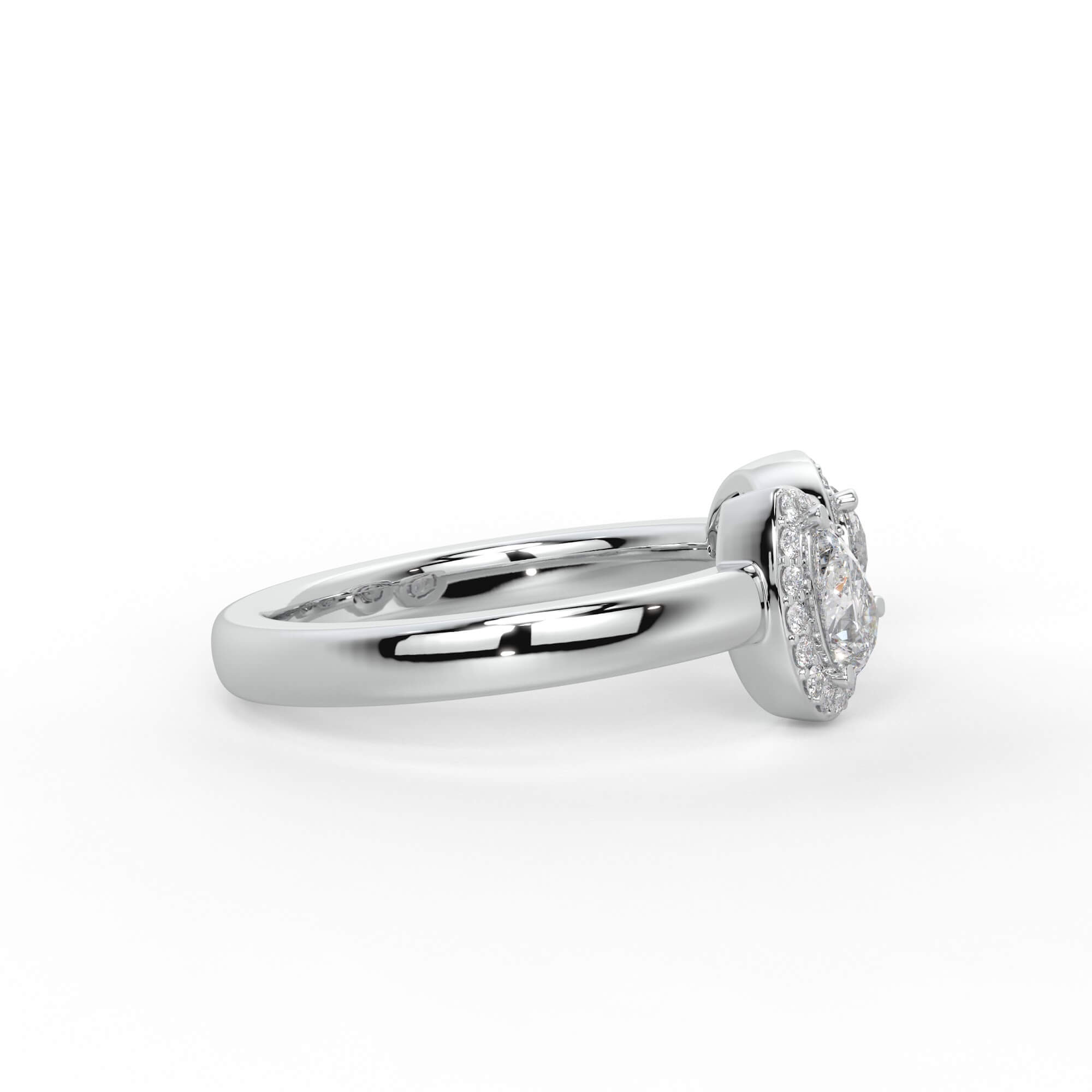 Pear and Round Diamond Toi et Moi Halo Ring