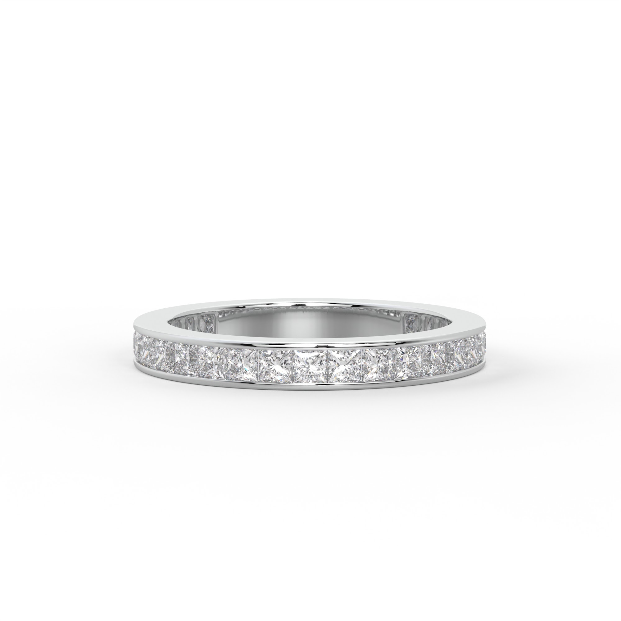 Princess Cut Diamond Channel-Set Eternity Band