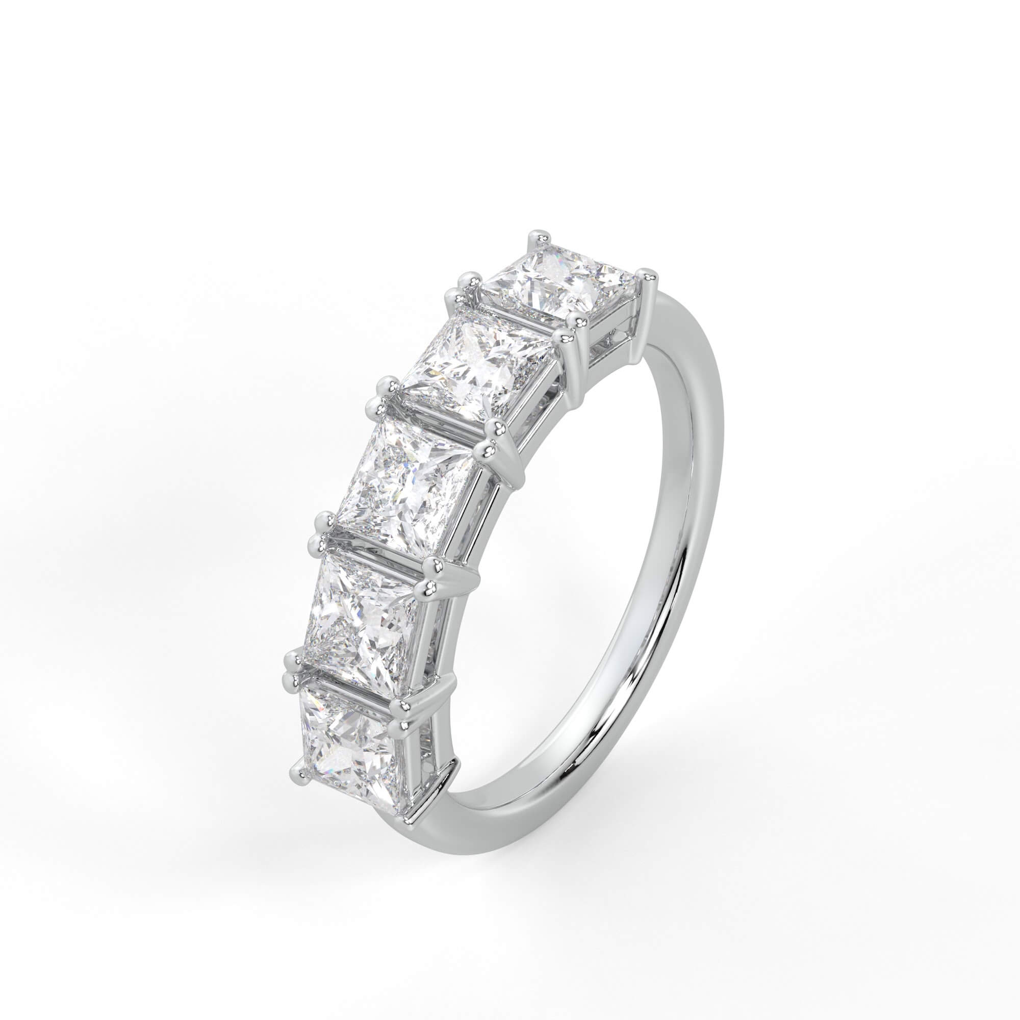 Princess Cut Five Stone Diamond Ring