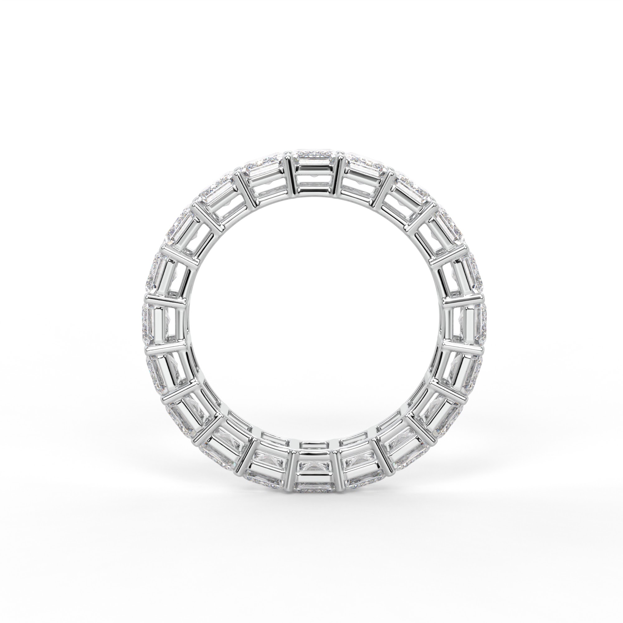 Emerald Cut Diamond Full Eternity Band