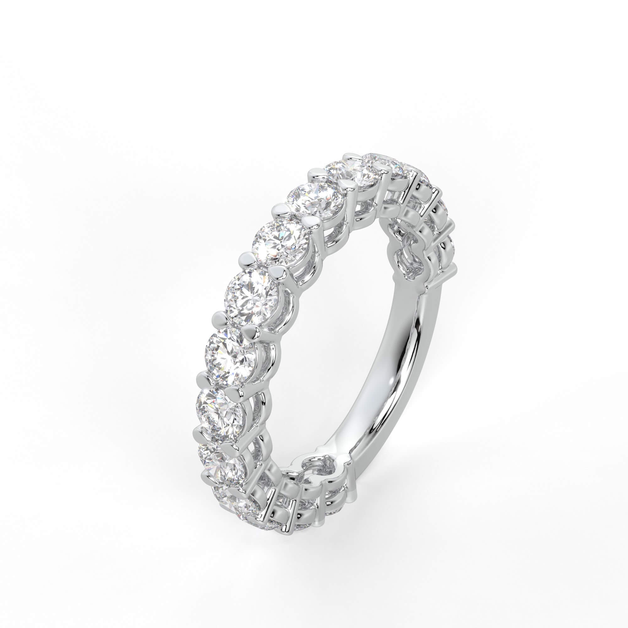 Round Diamond Three-Quarter Eternity Band