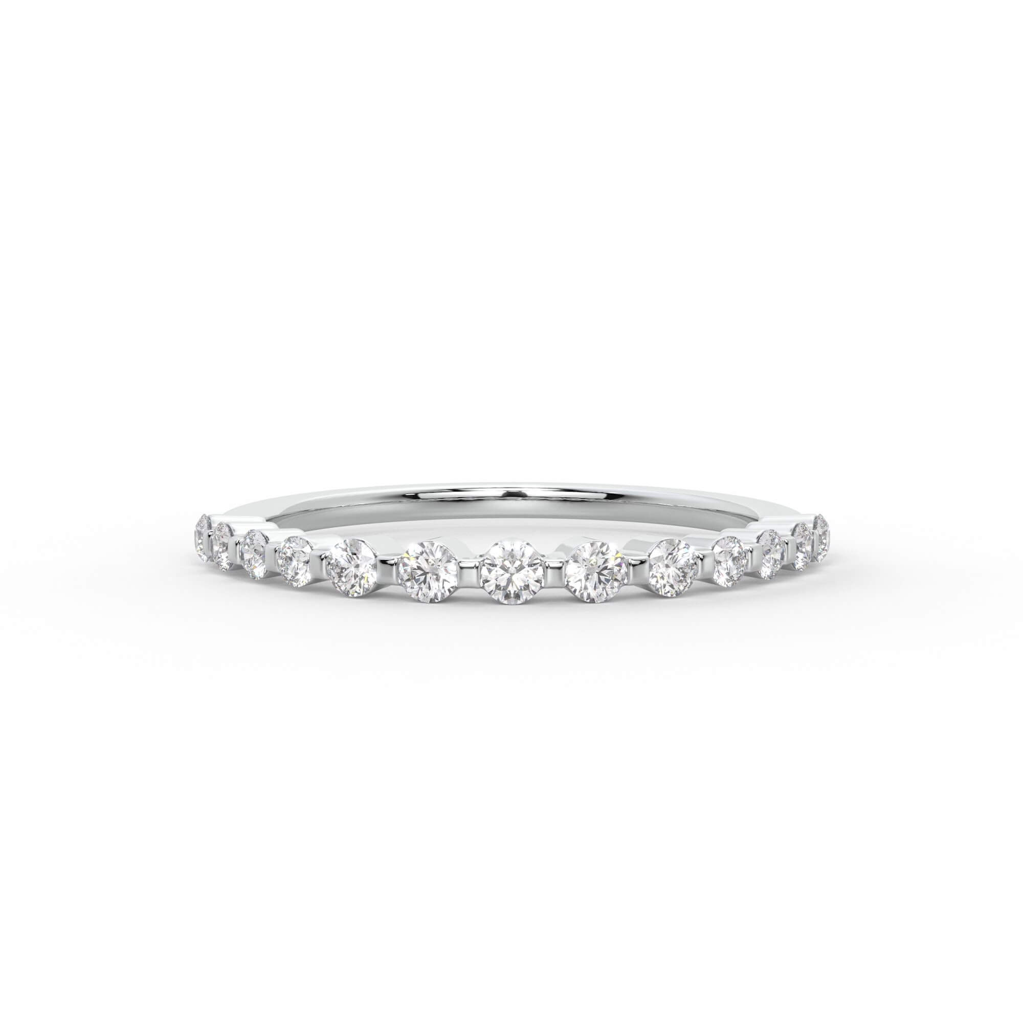 Graduated Round Diamond Pavé Stacking Ring