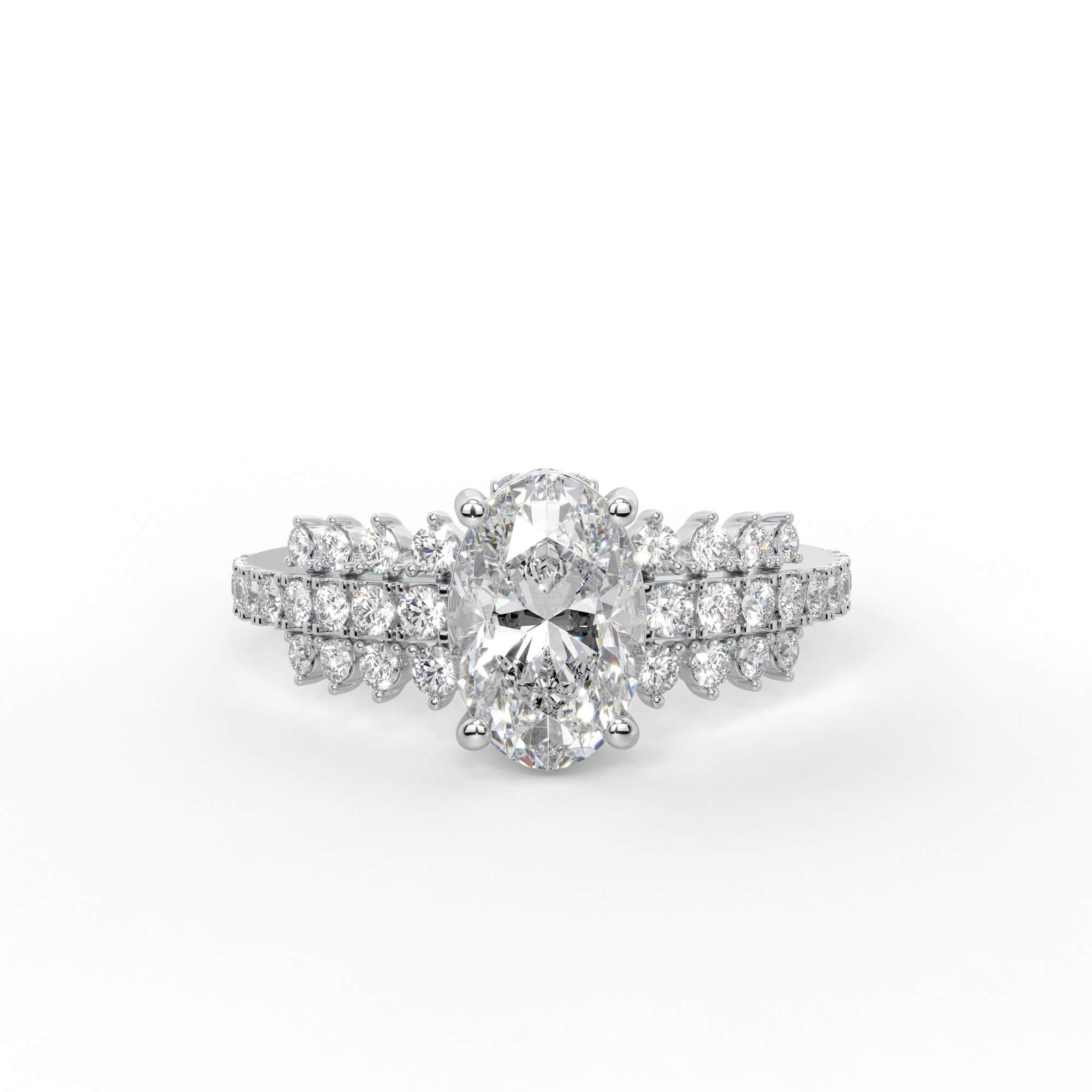 Oval Diamond Halo Engagement Ring