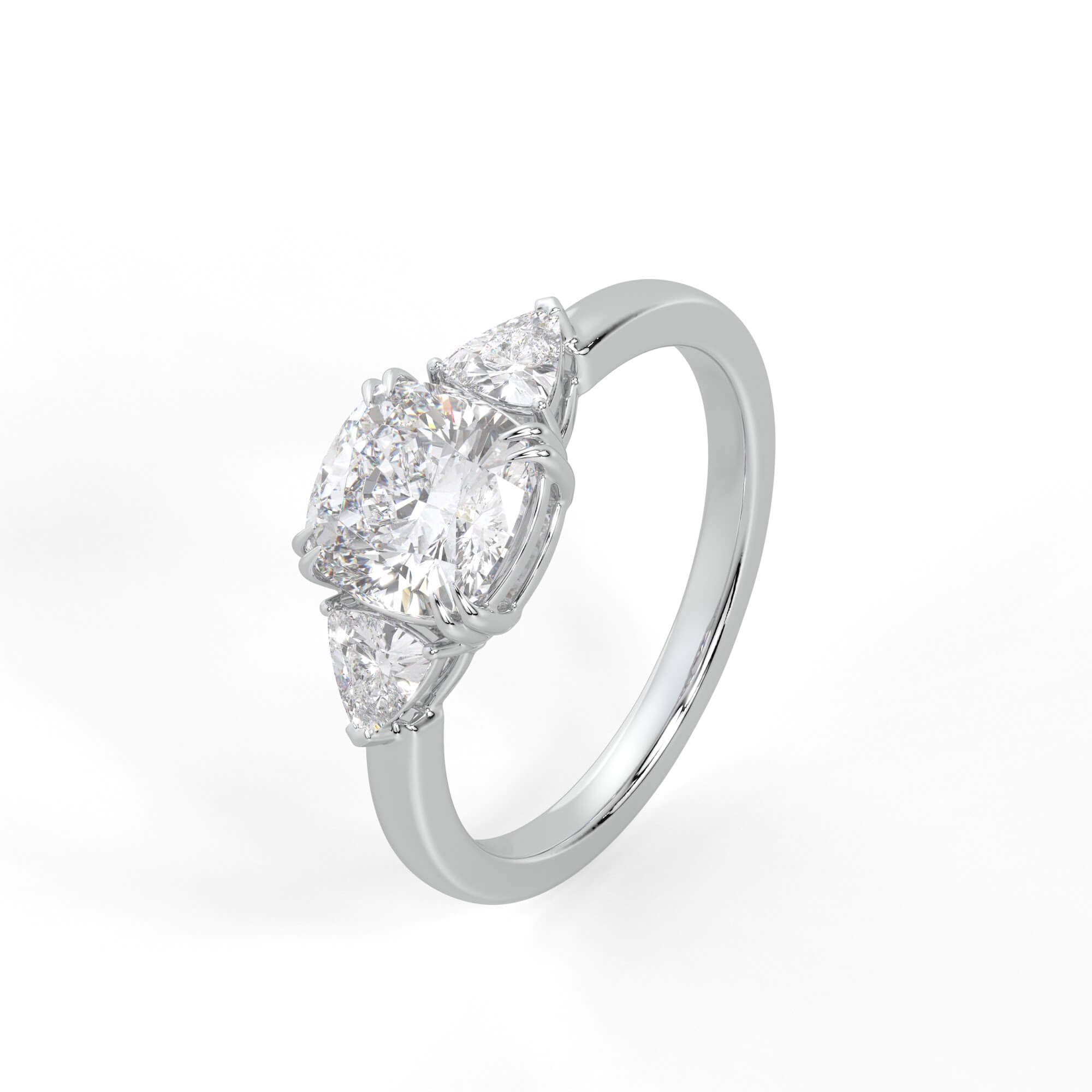 Cushion and Trillion Diamond Cluster Ring