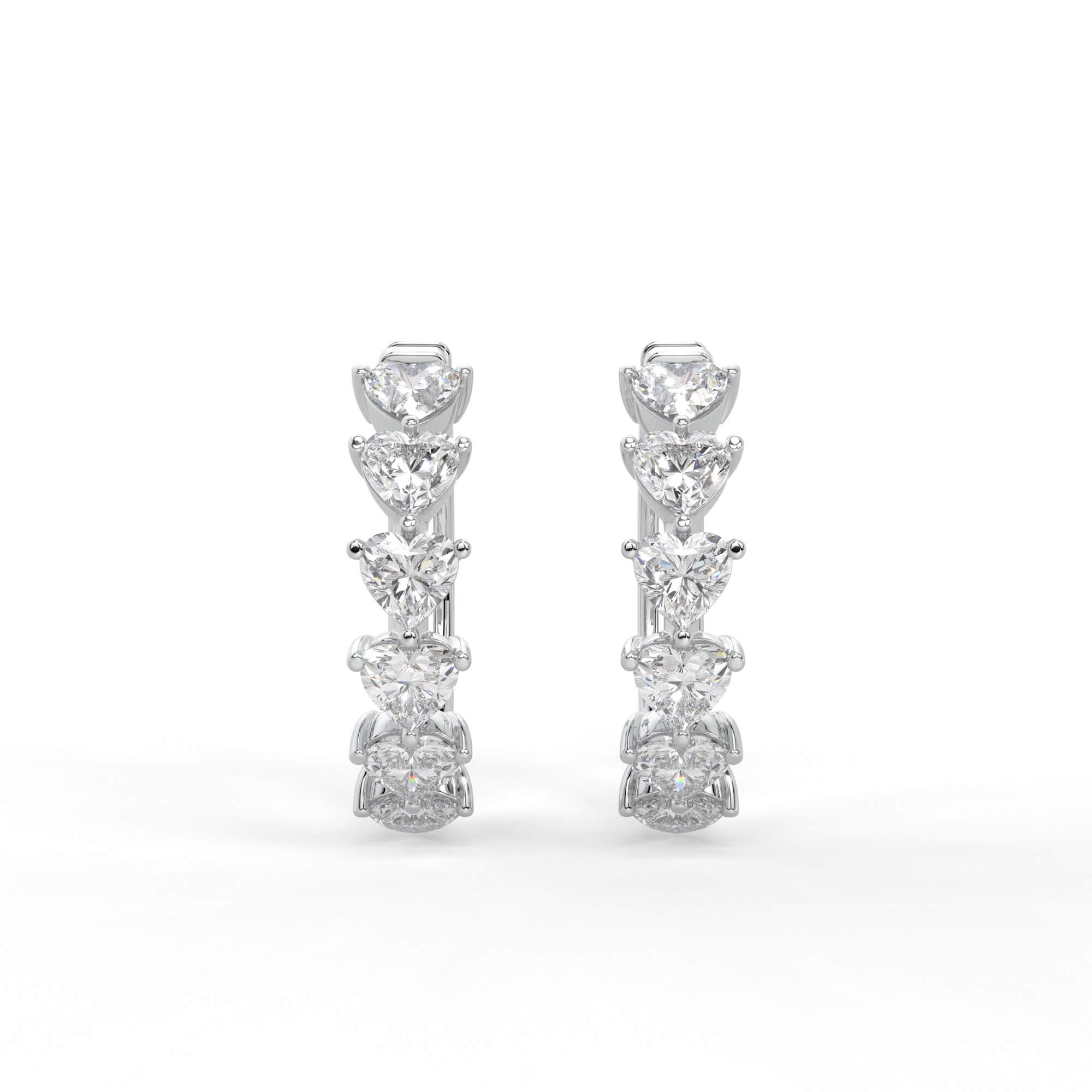 Heart Diamond Huggie Earrings