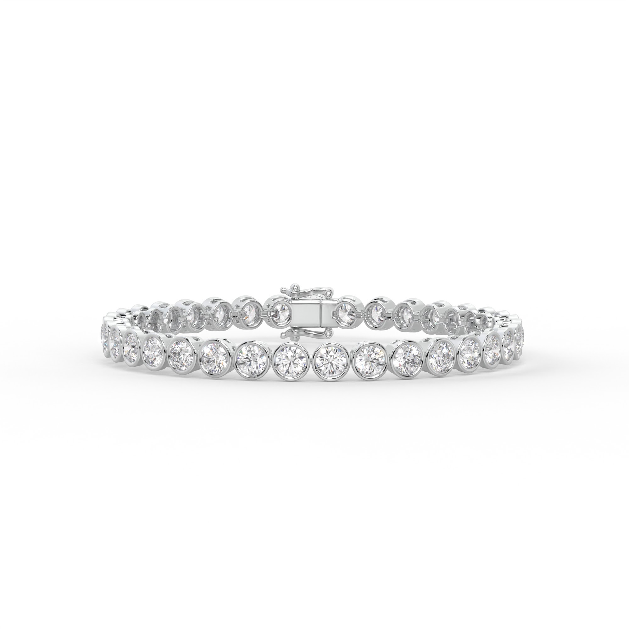 Round Diamond Bezel Tennis Bracelet